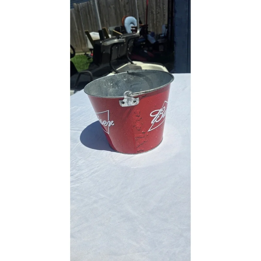 metal Budweiser ice bucket